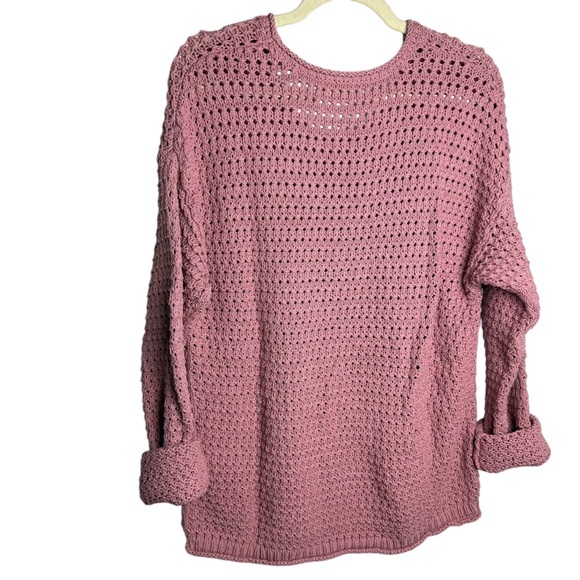Madewell Open Stitch Austen Pullover Sweater Dusty Pink Size M Beachy Coastal - Picture 7 of 12